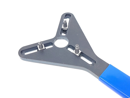 Adjustable 3 pin wrench for A/C compressor clutch