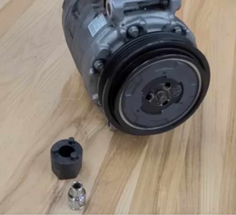A/C Compressor clutch hub 22.5mm tool NO IMPACT WRENCH NEEDED, install video